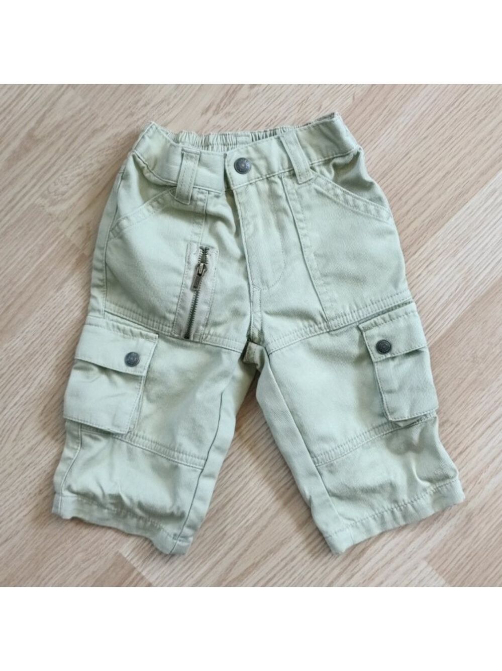 Greendog Baby Boys 6-9M Khaki Cargo Pants Elastic Waist Utility